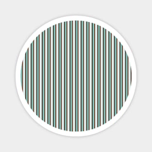 Chocolate and Mint Vertical Stripes in Pretty Tints of Teal and Shades of Brown Magnet